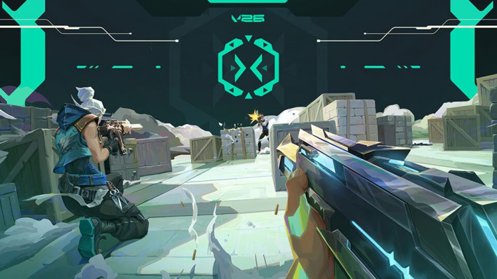 A high-stakes competitive tactical shooter match displaying complex HUD elements and a fierce firefight